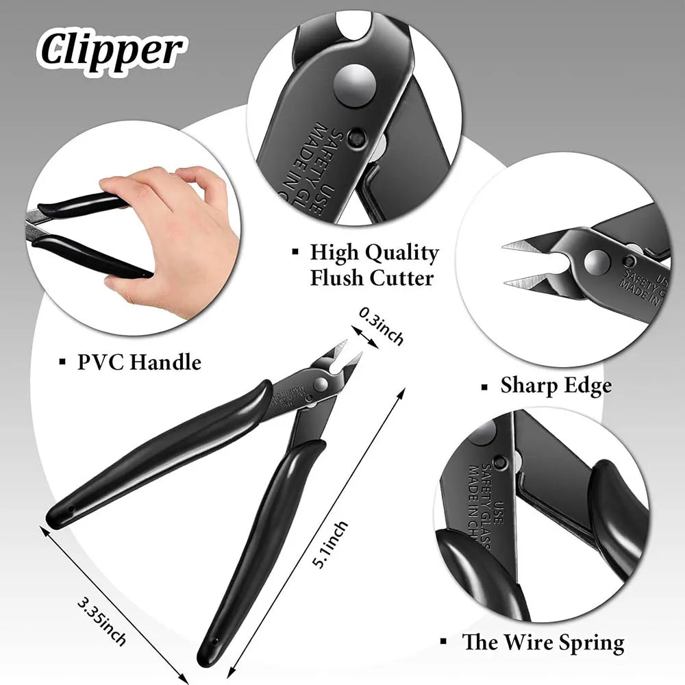 Pliers Multi Functional Tools 10 Pieces Metal DIY Model Tool Set Electrical Wire Cable Cutters 3D Metal Jigsaw Puzzles Assembly