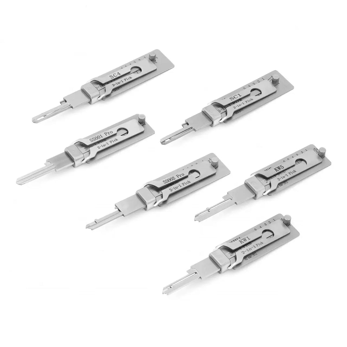 Pro Locksmith Tools for Door Locks,SS001 SS002 KW1  SC1 SC4  KW5 2 in 1 Lock Pick Tools,Home Lock Repair Kit