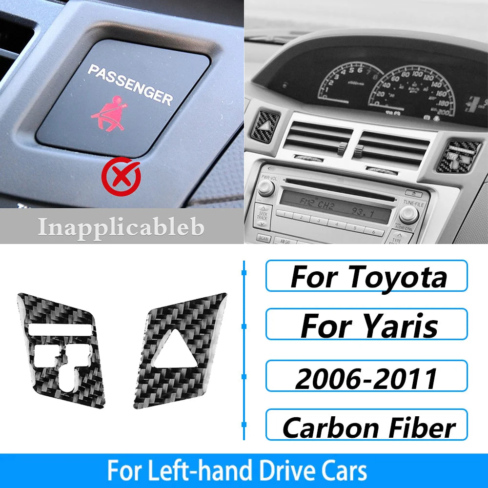 Carbon Fiber Gear Shift Panel Cover Trim for Toyota Yaris 2006-2011 - image 13