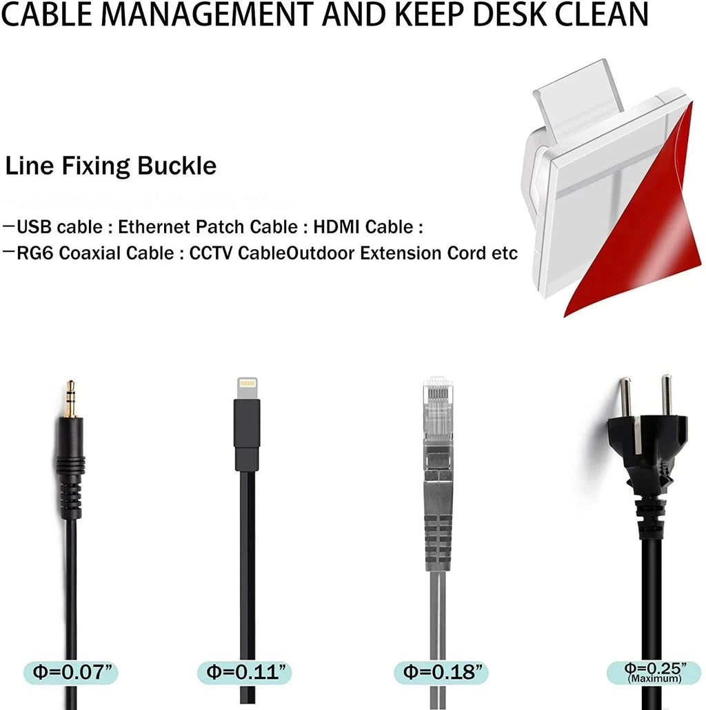 50-Piece Wall-Mounted Cable Organizer Clips