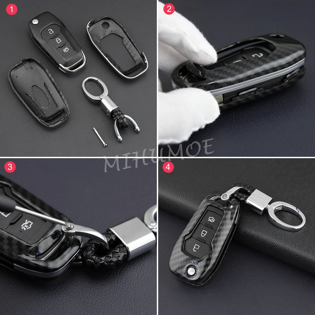 Carbon Fiber Ford Key Fob Cover for F-150 F-250 Ranger 2015-2025 - image 6