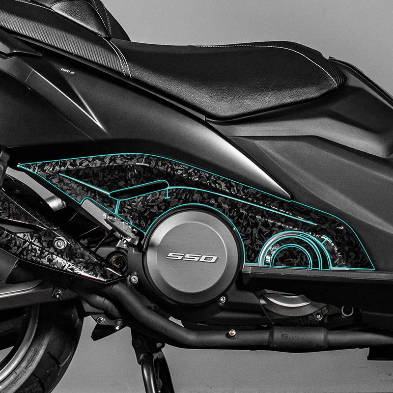 Forged Carbon Look Fairing Sticker Kit for Kymco AK550 - view 4