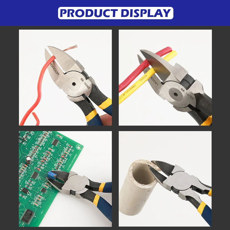 5/6/7 Inch Professional Cutting Pliers Wire Stripping Tool Side Cutter Cable Burrs Nipper Electricians DIY Repair Hand Tools