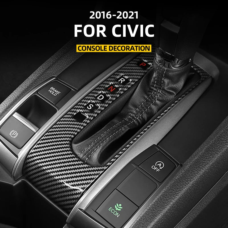 Gear Shift Panel Trim Sticker for Honda Civic 10th Gen Sedan 2016-2021