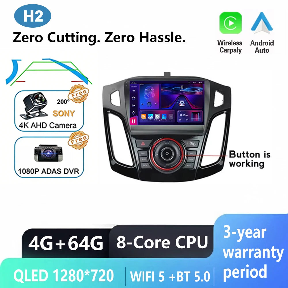 Ford Focus 3 Android Car Stereo with GPS, CarPlay & 9" Touchscreen - image 10
