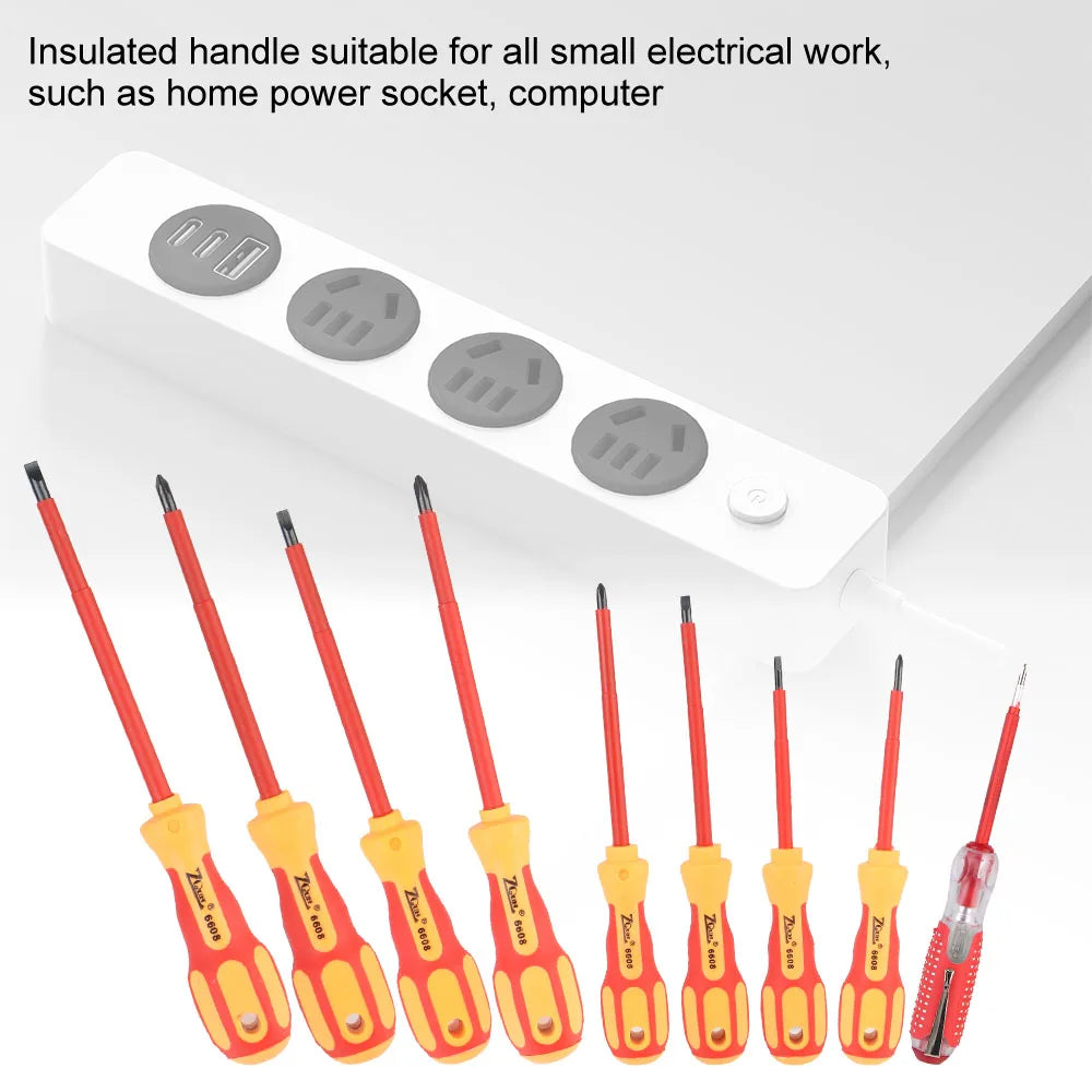 Electrician Magnetic Insulated Screwdriver Set - Phillips & Slotted - image 4