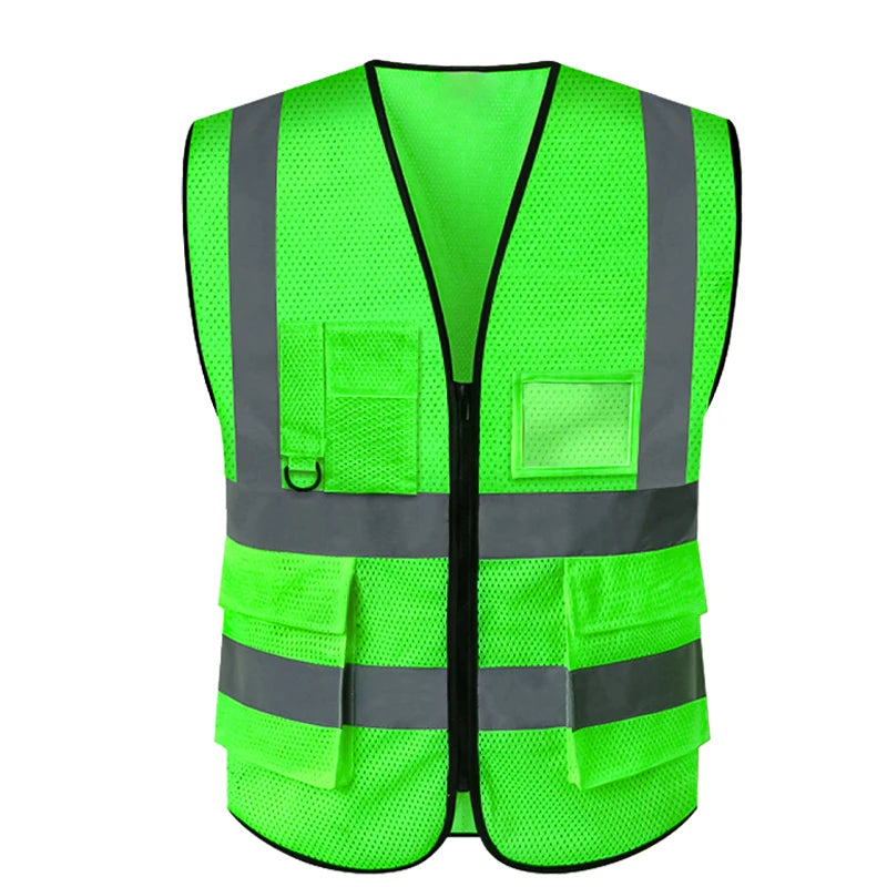Summer Mesh Safety Vest Hi Vis Construction Workwear for Men Woman Breathable Volunteer Uniform Custom LOGO Vest