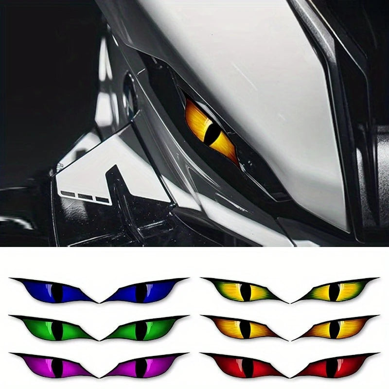 Demon Eyes Headlight Stickers for Motorcycles and Scooters - 1 Pair