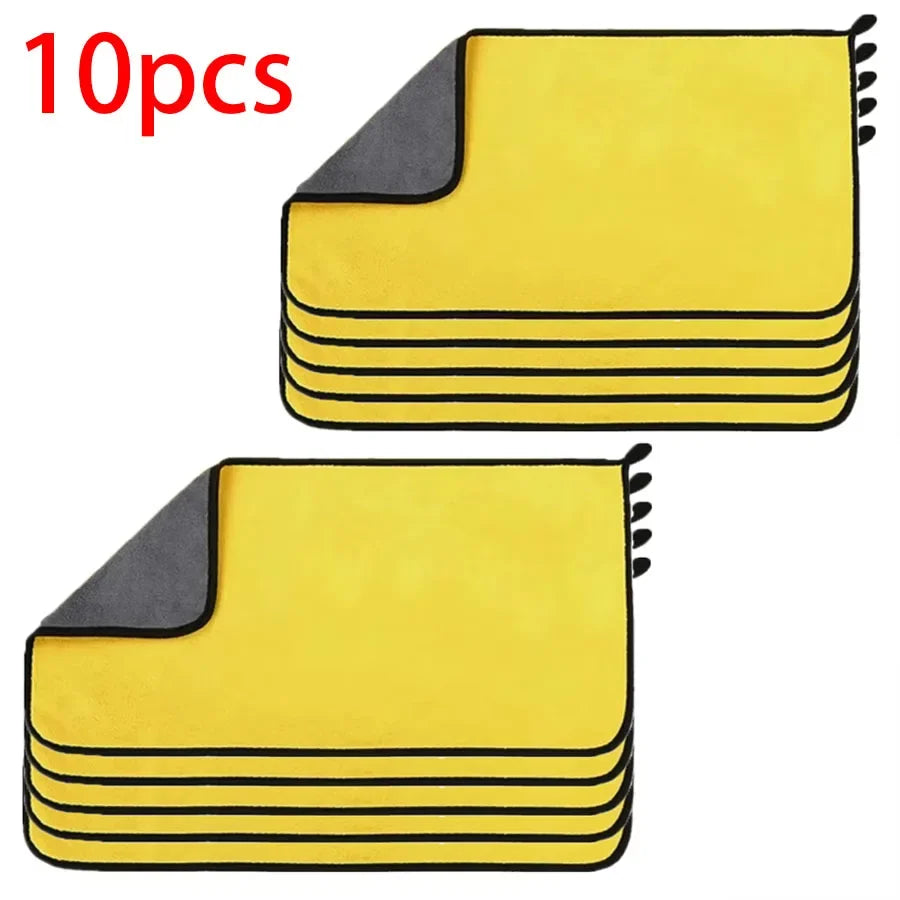 30x60cm Microfiber Car Cleaning Towels, Double Layer, 1/2/3/6/10 Pack