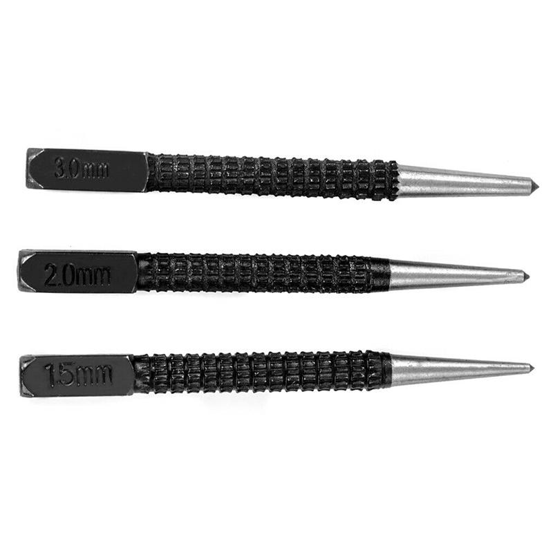 Center Punch Set 3-Piece, Non-Slip High Carbon Steel for Metal/Wood - image 14