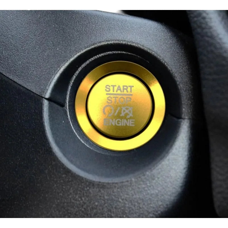 For Jeep Grand Cherokee Push to Start Button Red Metal Decal Covers Decor Trims for Jeep Grand Cherokee Accessories 2014-2022