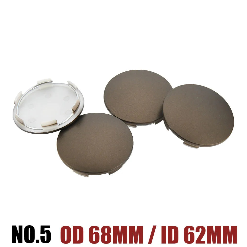 Universal Blank Wheel Center Caps, No Logo, Set of 4