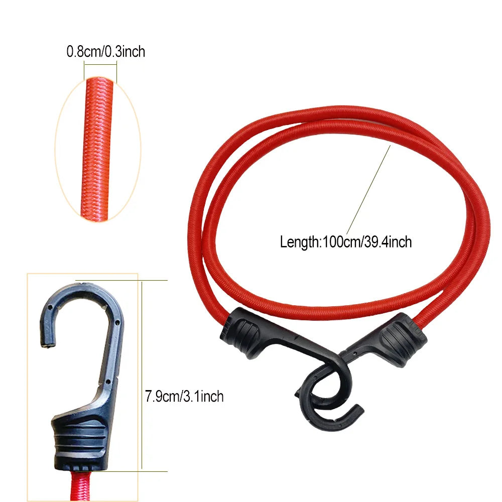 39-Inch Red Bungee Cords with Hooks – Outdoor & Camping