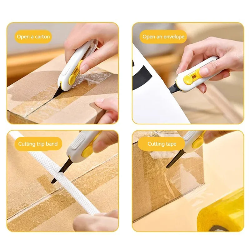 Magnetic Courier Opening Knife Multifunctional Portable Courier Unboxing Knives Retractable Self-locking Rebound Art Knife Tool