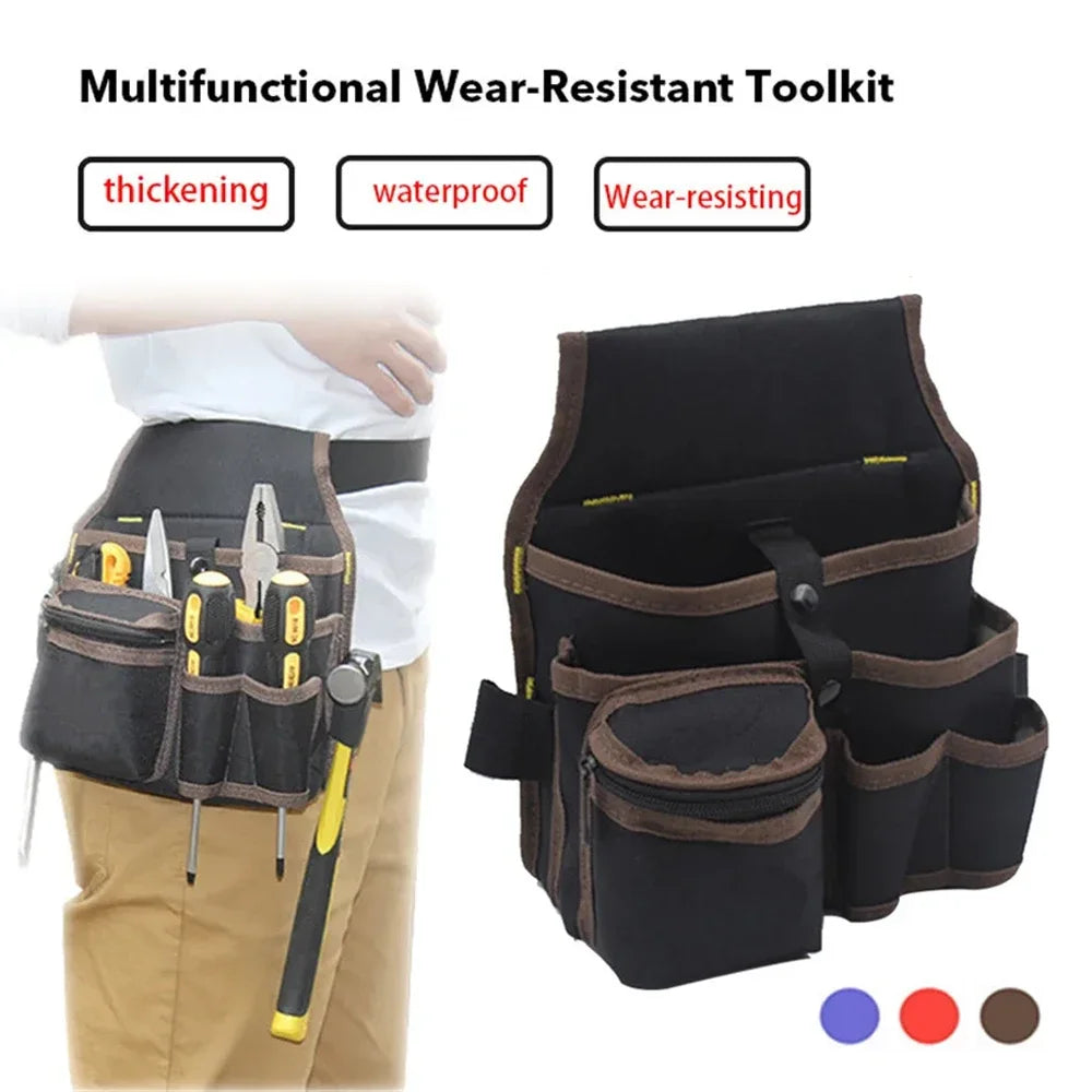 Multifunctional Tool Pouch with Belt – Electrician Waist Bag