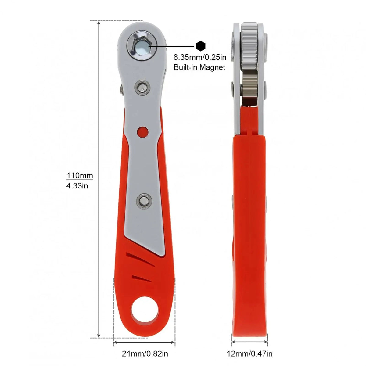 Right Angle Ratchet Wrench Screwdriver Set, 1/4 Hex Bit Holder - image 10