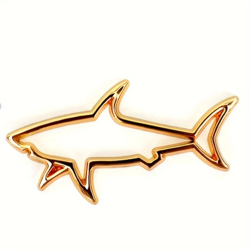 3D Shark Metal Car Sticker - Durable Hollow Vehicle Decal - image 7