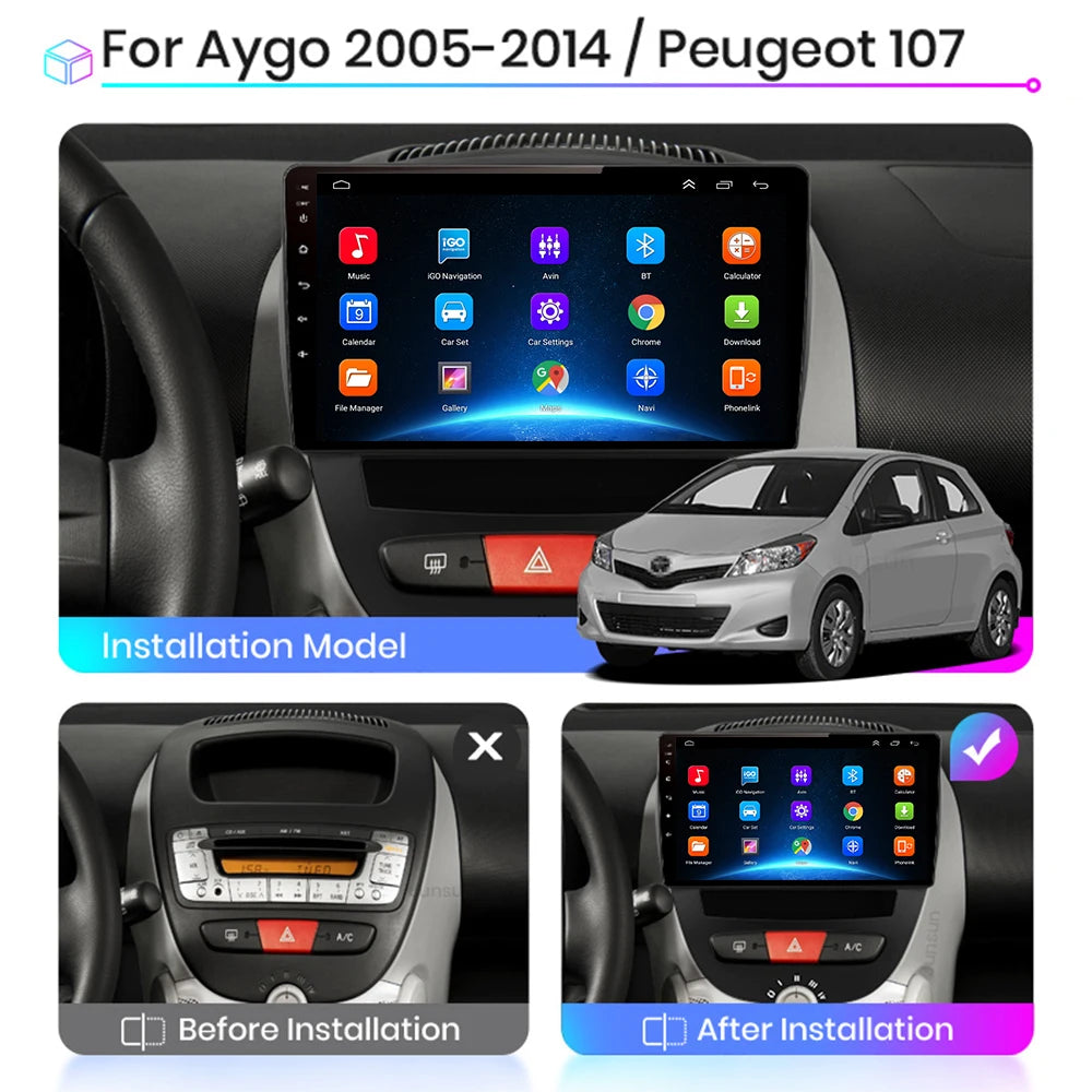 Android 10 10" Car Multimedia GPS Player for Peugeot/Toyota/Citroen - image 2
