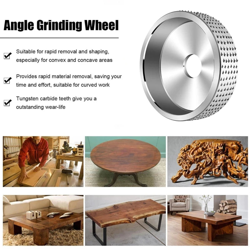 Wood Angle Grinding Wheel Angle Grinder Wood Carving Disc Aperture 16mm/22mm Wood Grinding Shaping Disc for Angle Grinders