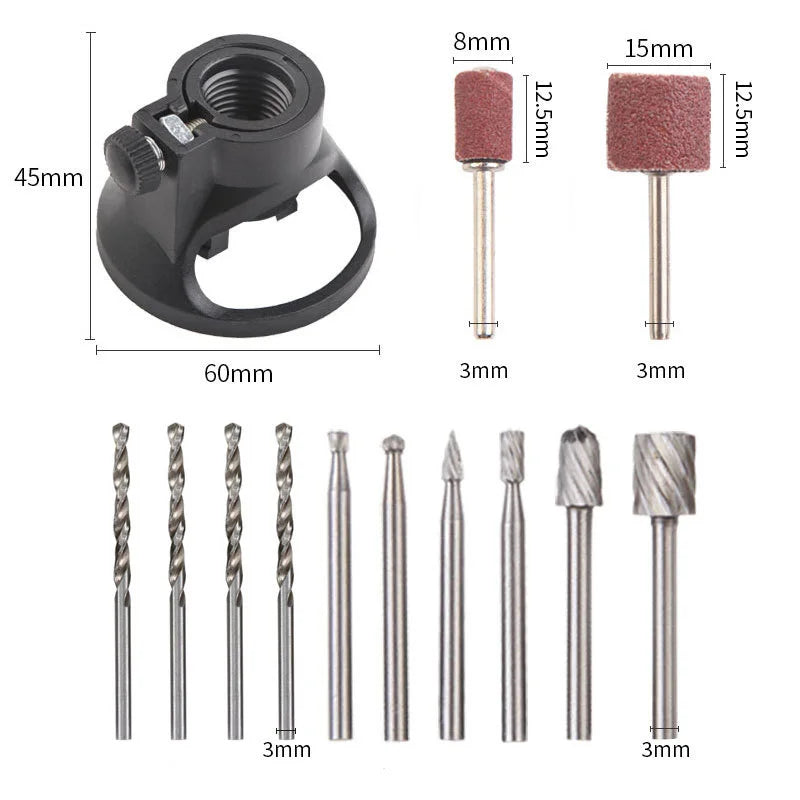 Woodworking Router Locator with Drill Bit Set for Rotary Tools