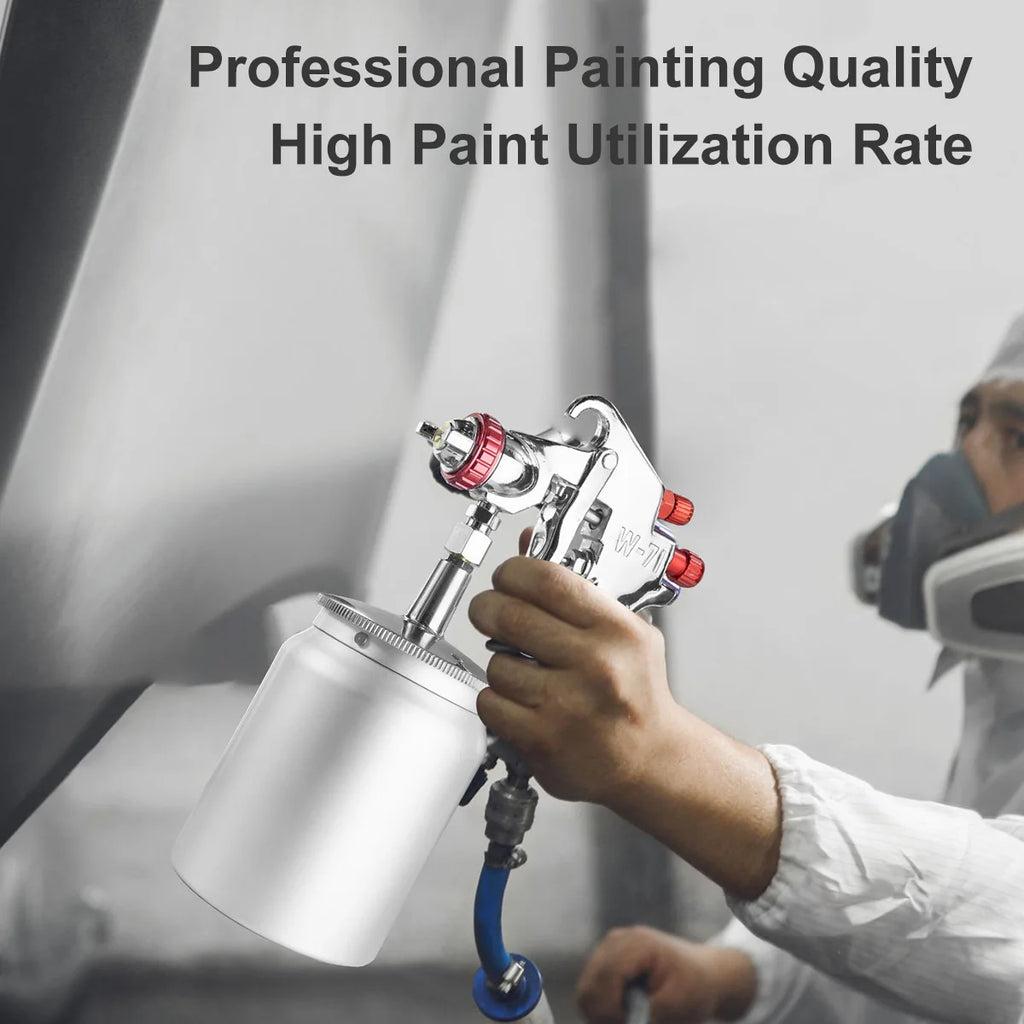 W-71 Pneumatic Paint Spray Gun 1.0/1.3/1.5/1.8mm, 400/600ml Paint Spray Gun Tool Paint Auto Aerograph Tool, Gravity/Siphon