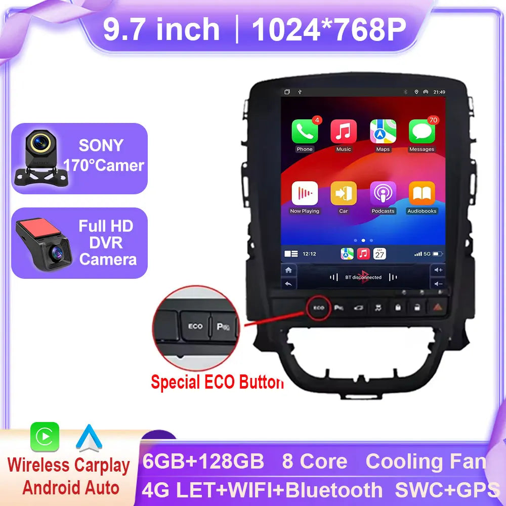 Opel Astra J 9.7-Inch Car Multimedia System with Android Auto & GPS - image 18