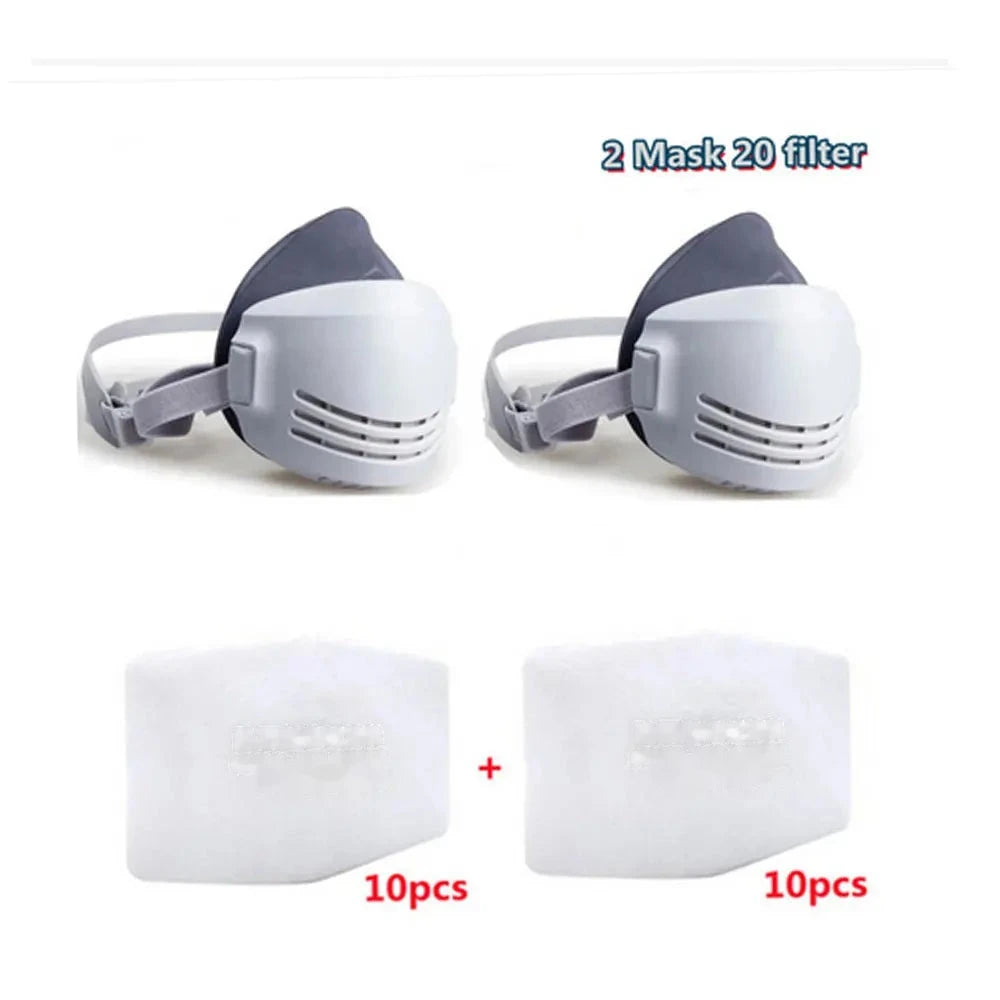 Reusable Half-Face Respirator Mask with Filters