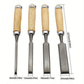 4Pcs 8/12/16/20mm Wood Carving Chisel Set Ergonomic Handle Woodworking Tools