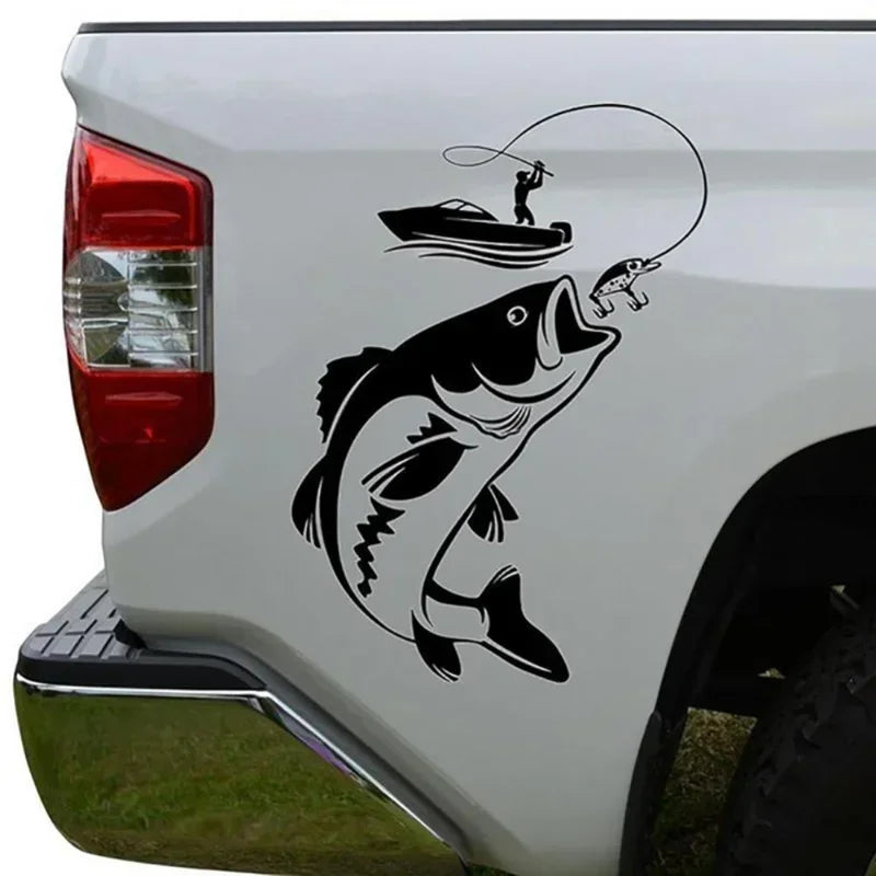 Fishing Theme Vinyl Decal Sticker for Car or Boat