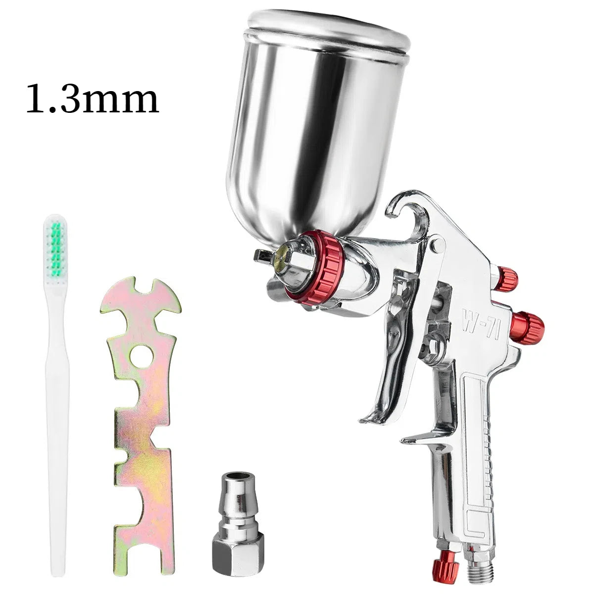 W-71 Pneumatic Paint Spray Gun 1.0/1.3/1.5/1.8mm 400/600ml Gravity Siphon Feed Tool