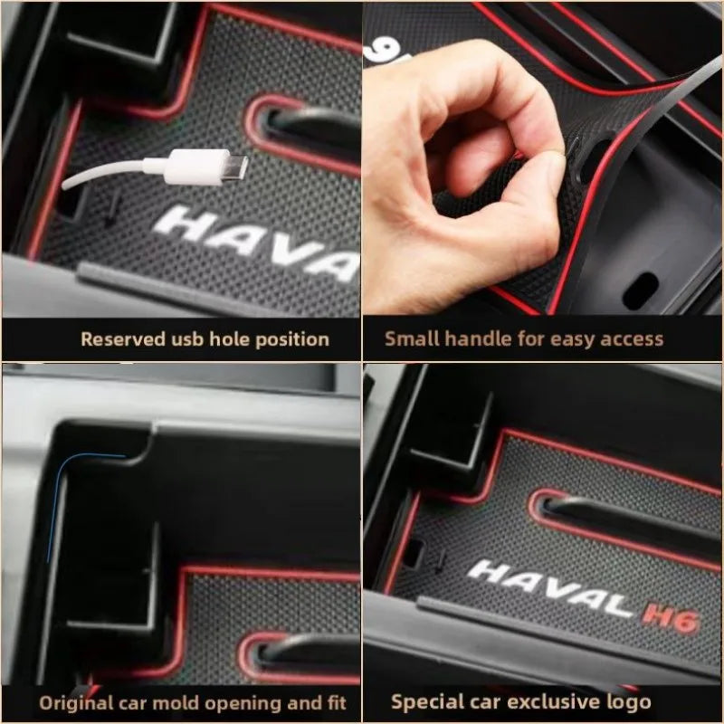 Center Console Armrest Hidden Storage Box for Haval H6 3rd Gen (2021-2025)