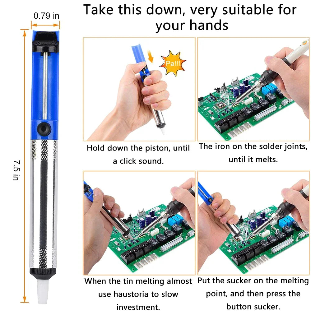 Soldering Iron Kit 60W Ceramic Heater Soldering Tool 200 to 450°C Adjustable Tin Welding Machine with Tips Solder Wire