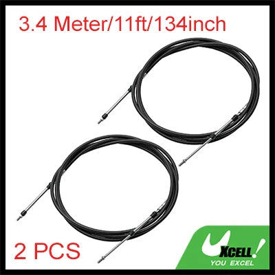 Marine Throttle and Shift Control Cable Pair for Outboard Boat Motors