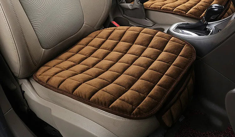 Plush Winter Car Seat Cushion with Anti-Slip Backing