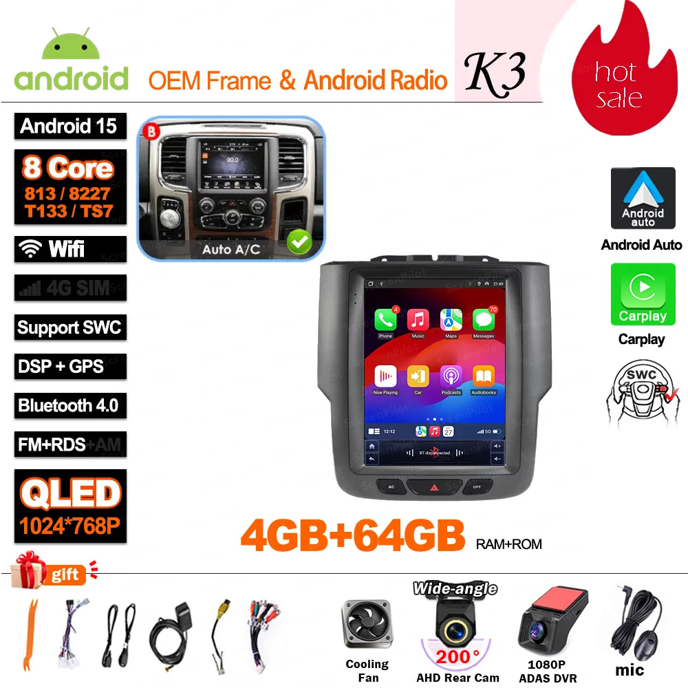 Android 16 Car Stereo Head Unit for Dodge Ram 1500 2500 3500 2013-2018 - image 41