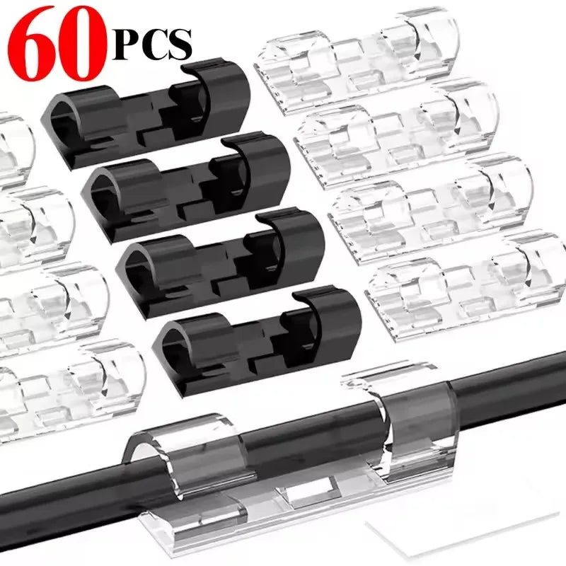 Self-Adhesive Cable Clips Organizer – Home, Office & Car