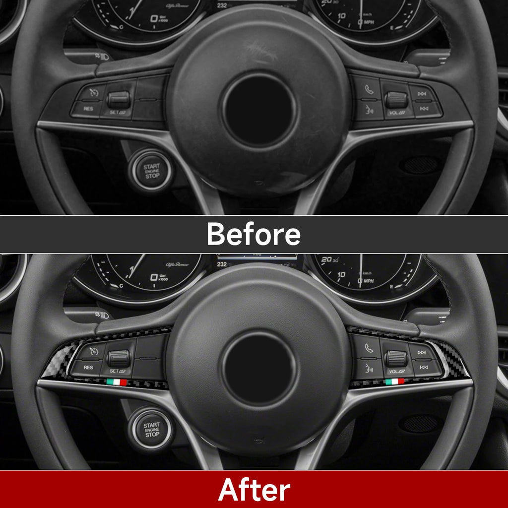 Carbon Fiber Interior Trim Stickers for Alfa Romeo Giulia and Stelvio