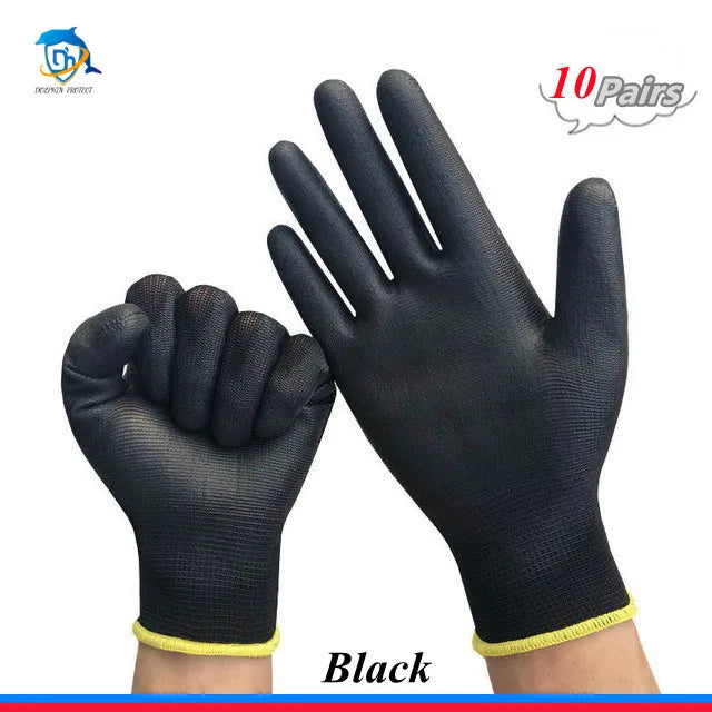 10-30 Pairs Nitrile Safety Coated Work Gloves, Palm Coated, CE EN388