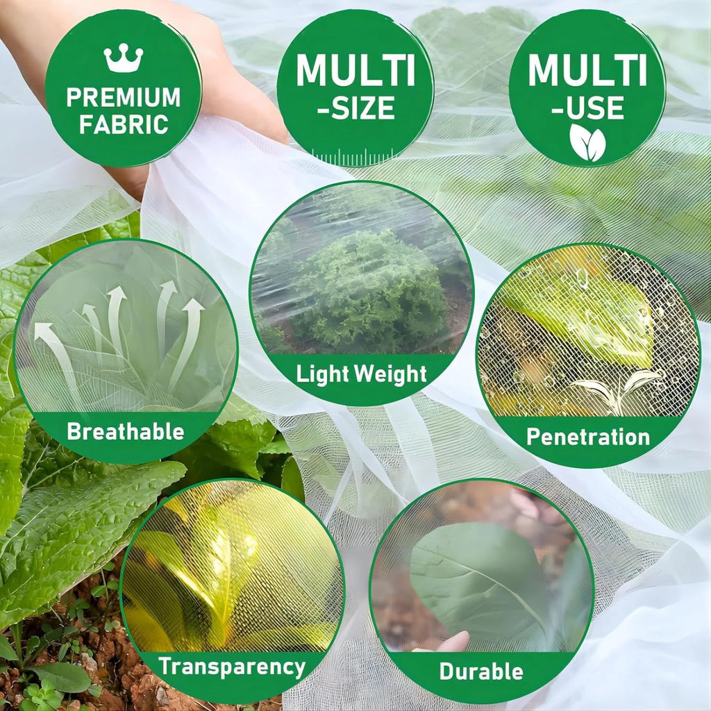 Insect-Proof Garden Plant Cover Netting – 60 Mesh