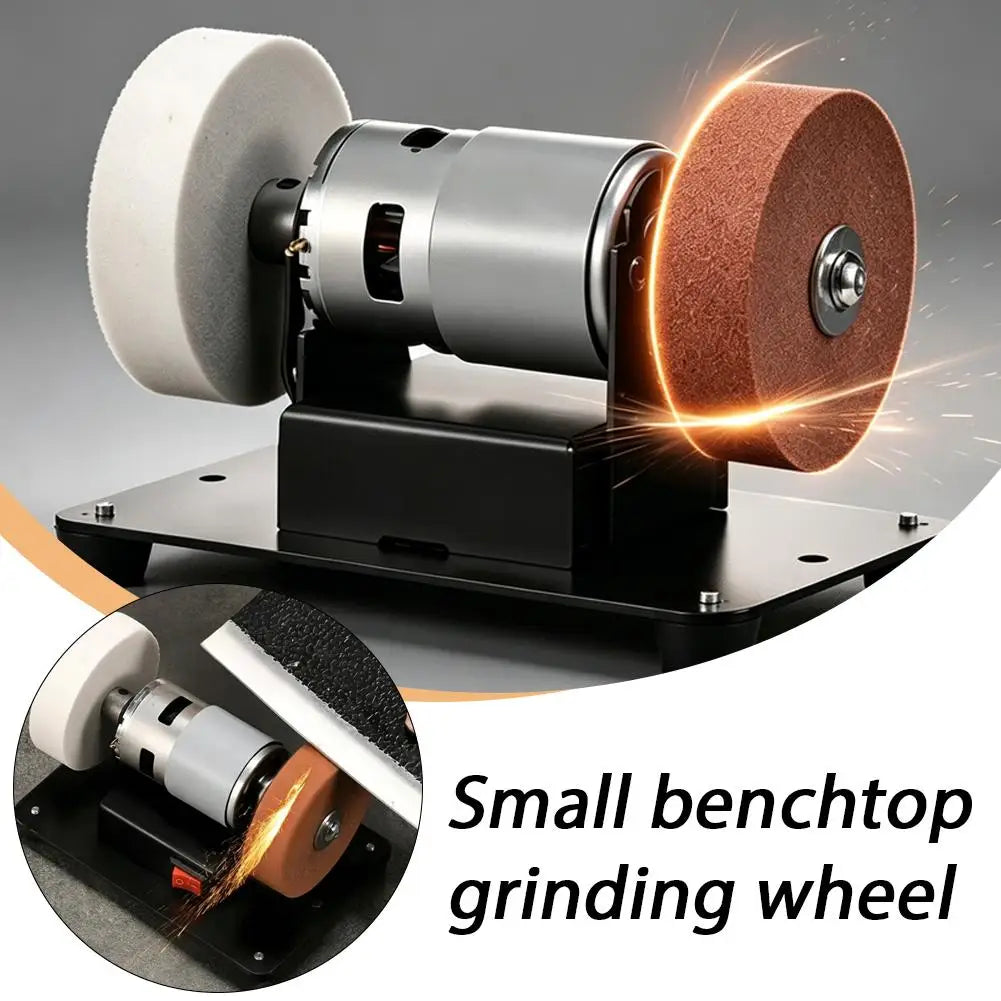 Electric Small Sander with 2 Wheels Electric Bench Grinder Sanding Machine Adjustable Speed for Metal/Jewelry/Knives/Wood