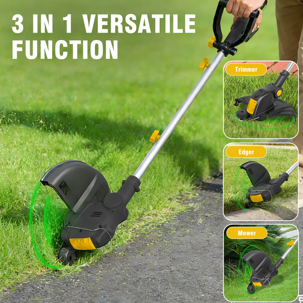 Cordless 3-in-1 String Trimmer 12-Inch, Brushless, 2 Batteries & Charger