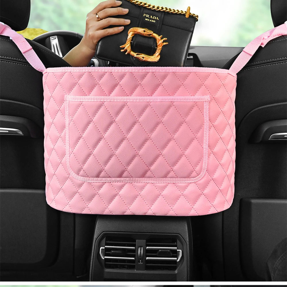 Large Car Middle Seat Storage Bag with Net Pocket