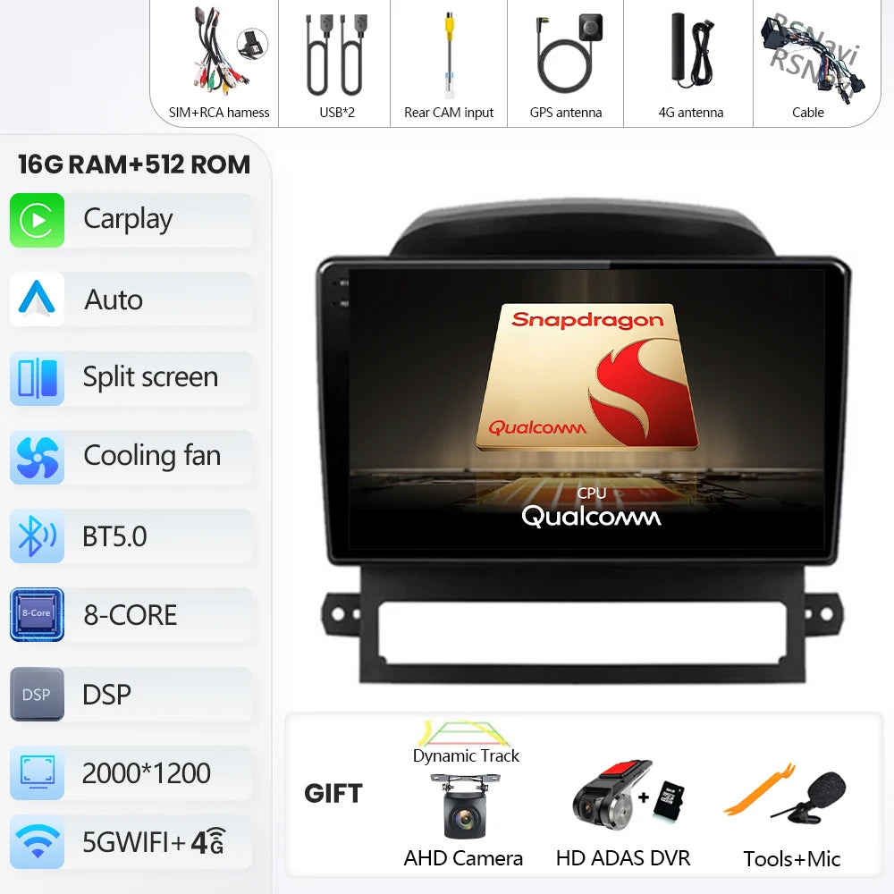 9 Inch Android CarPlay Radio for Chevrolet Captiva 2008-2012 - image 35