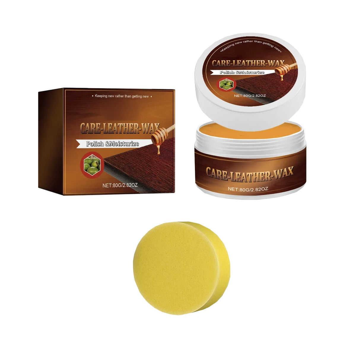 Beeswax Leather Repair and Conditioning Wax, 80g
