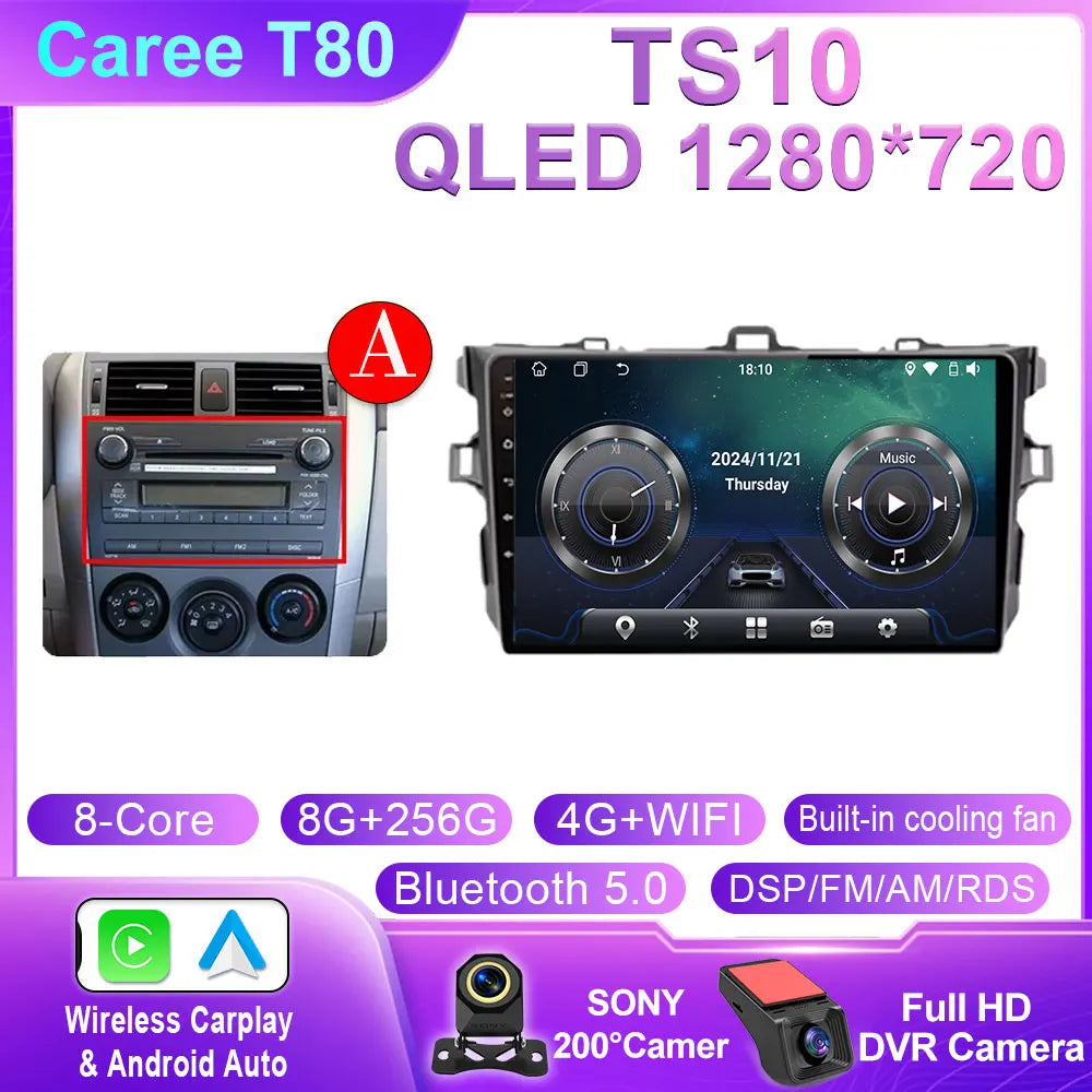Toyota Corolla 2006-2013 Android 14 9-inch Touchscreen Car Stereo - image 12
