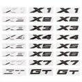 3D Chrome Black Rear Trunk Letter Sticker for BMW X1-X7 & GT