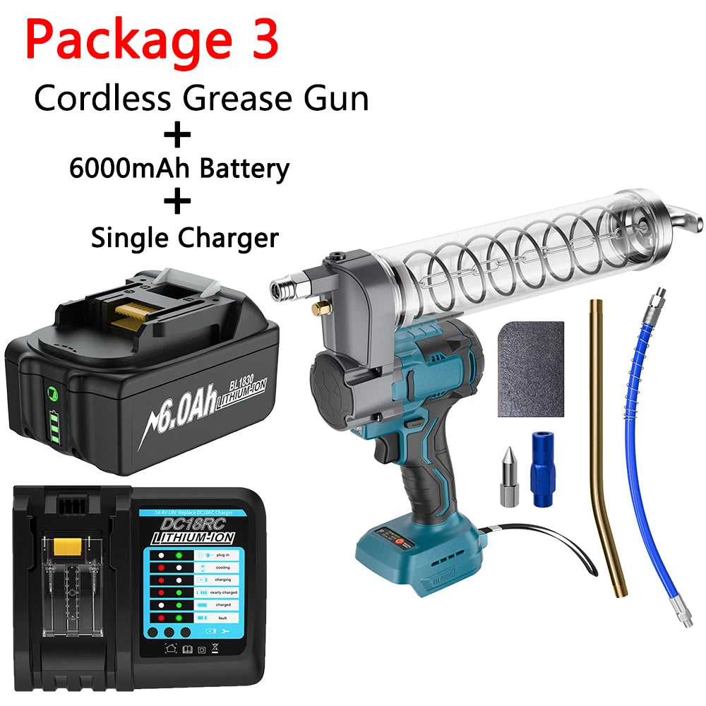 Brushless Electric Grease Gun Wireless High-Pressure Compatible with 18V Battery