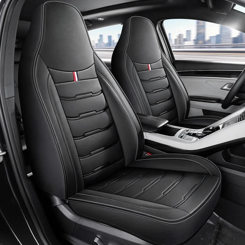 Universal 5-Seater Car Seat Cover with Integrated Headrest Cover Breathable Cushion