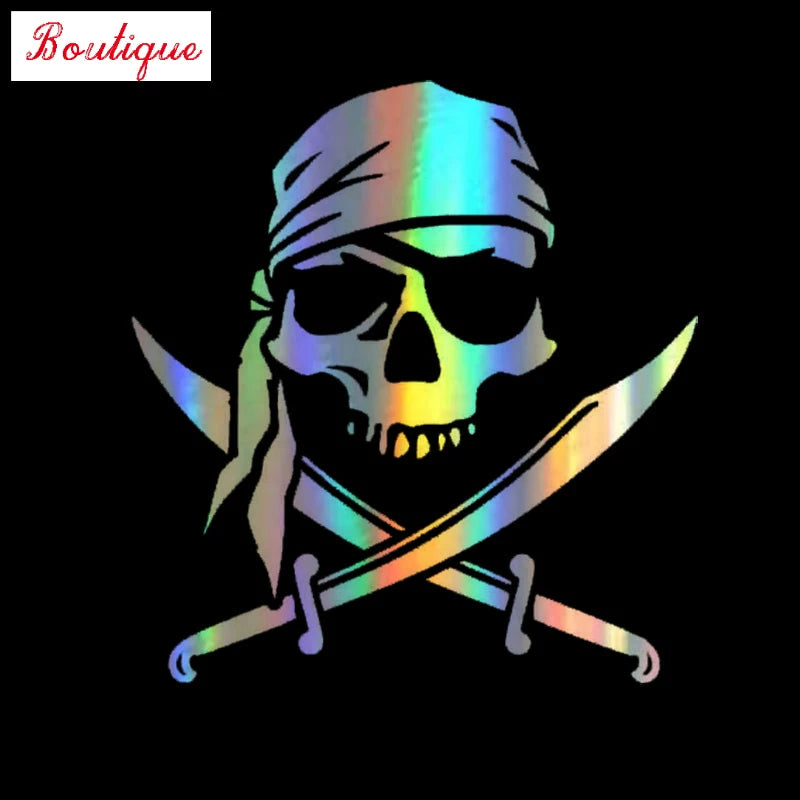 Skull Pirate Vinyl Car Decal, 5 Sizes