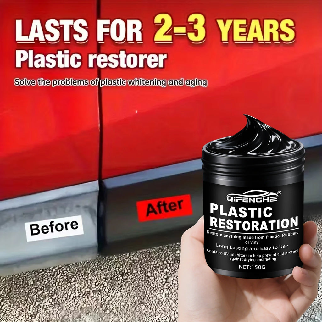 Car Plastic Restorer Paste for Trim, Bumpers and Tires, 150g
